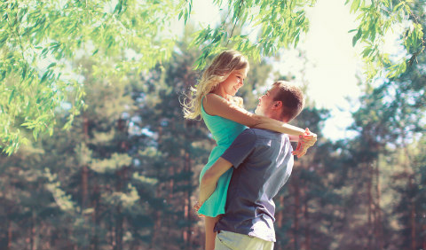 couple in love smiling