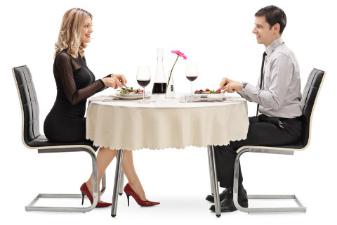 beta male complimenting woman on a date