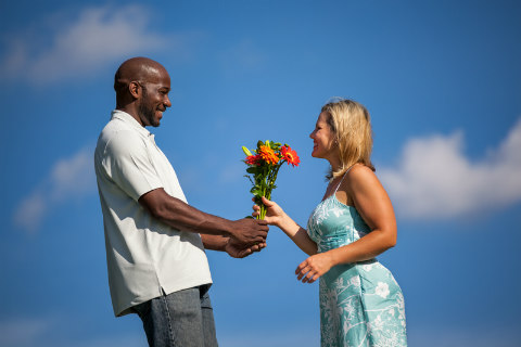 man trying too hard with girlfriend