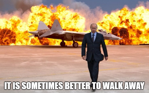 walking away meme putin