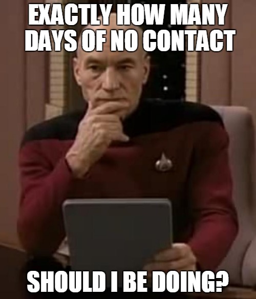 thinking about no contact how many days