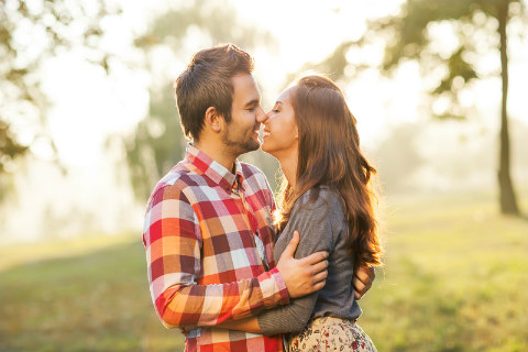 indian guy kissing his ex-girlfriend